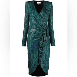 Girly | metallic-finish ruffle-detail dress